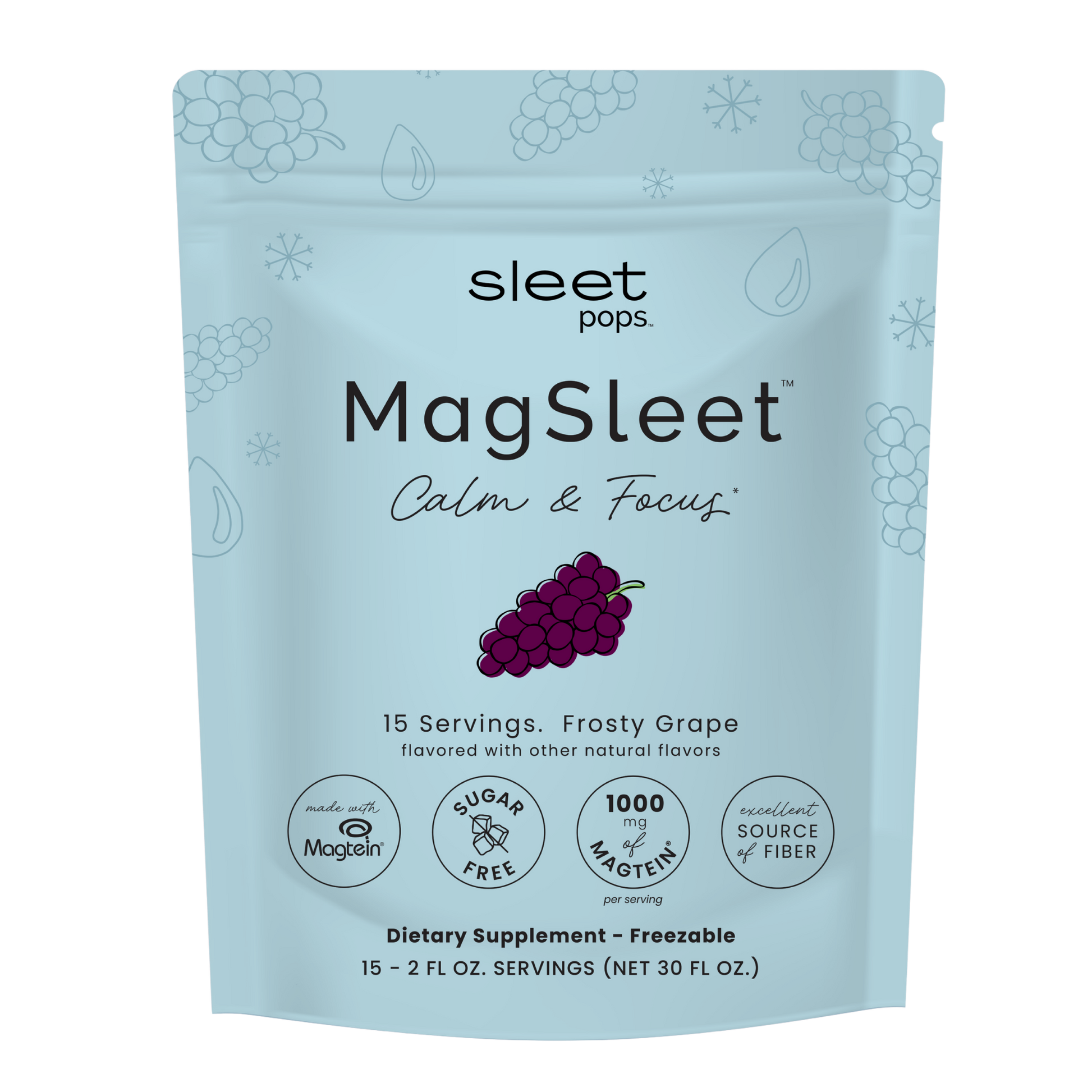 MagSleet | Frosty Grape | Magnesium Calm & Focus* | 15 Pack