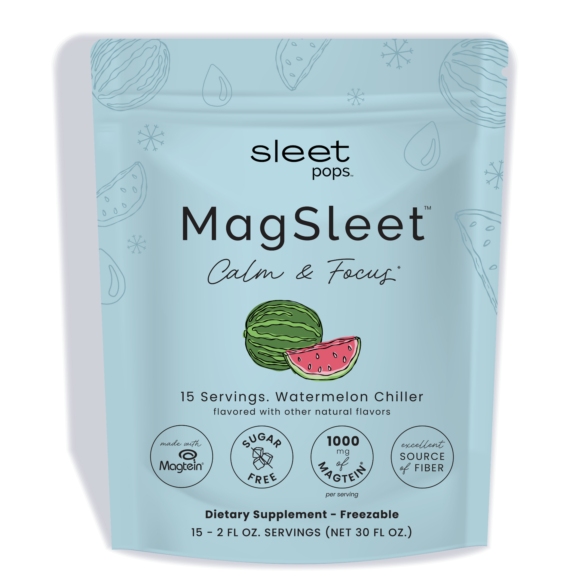 MagSleet | Watermelon Chiller | Magnesium Calm & Focus* | 15 Pack
