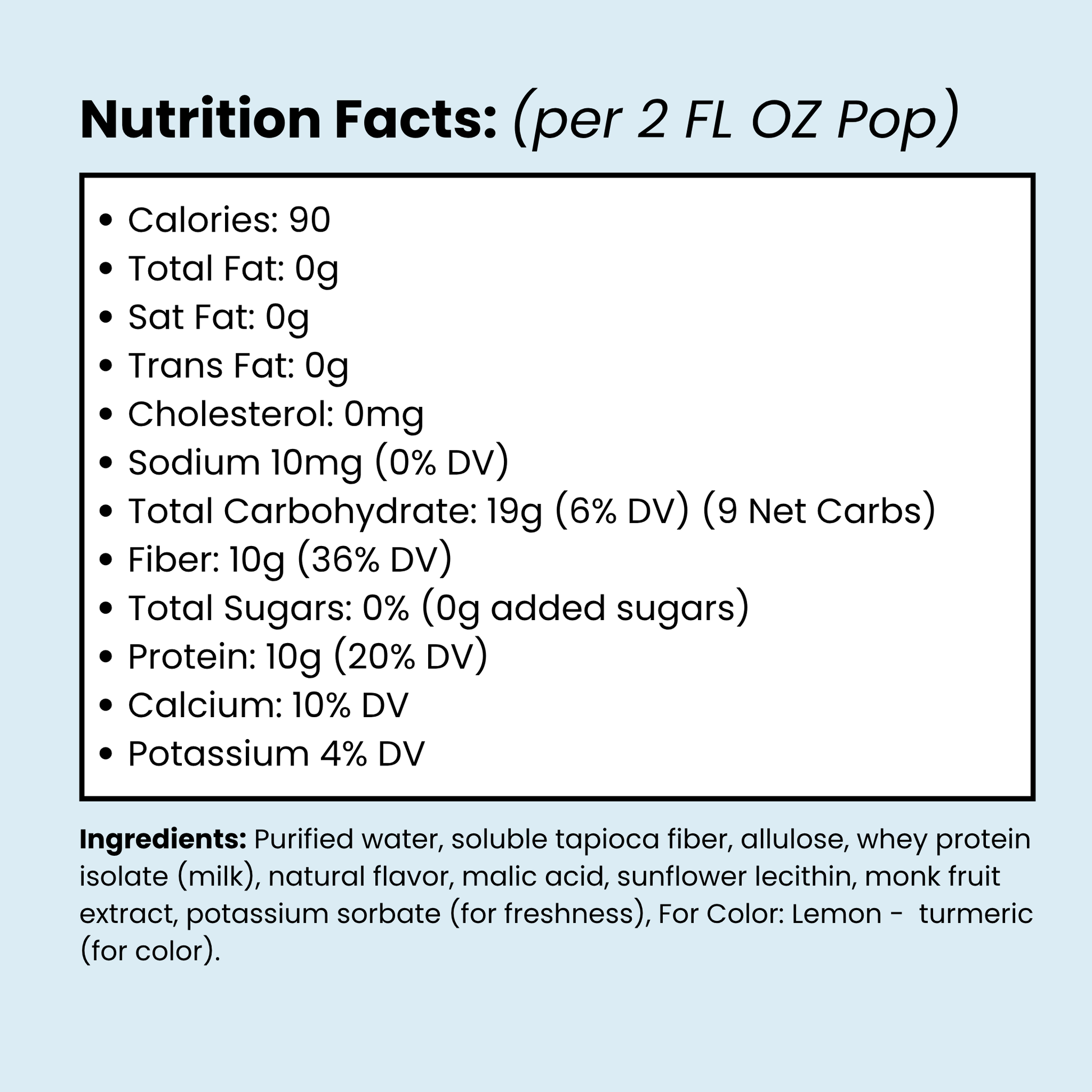 Sleet Pops Tart Lemon | Protein & Fiber Freeze Pops | 6 Pack