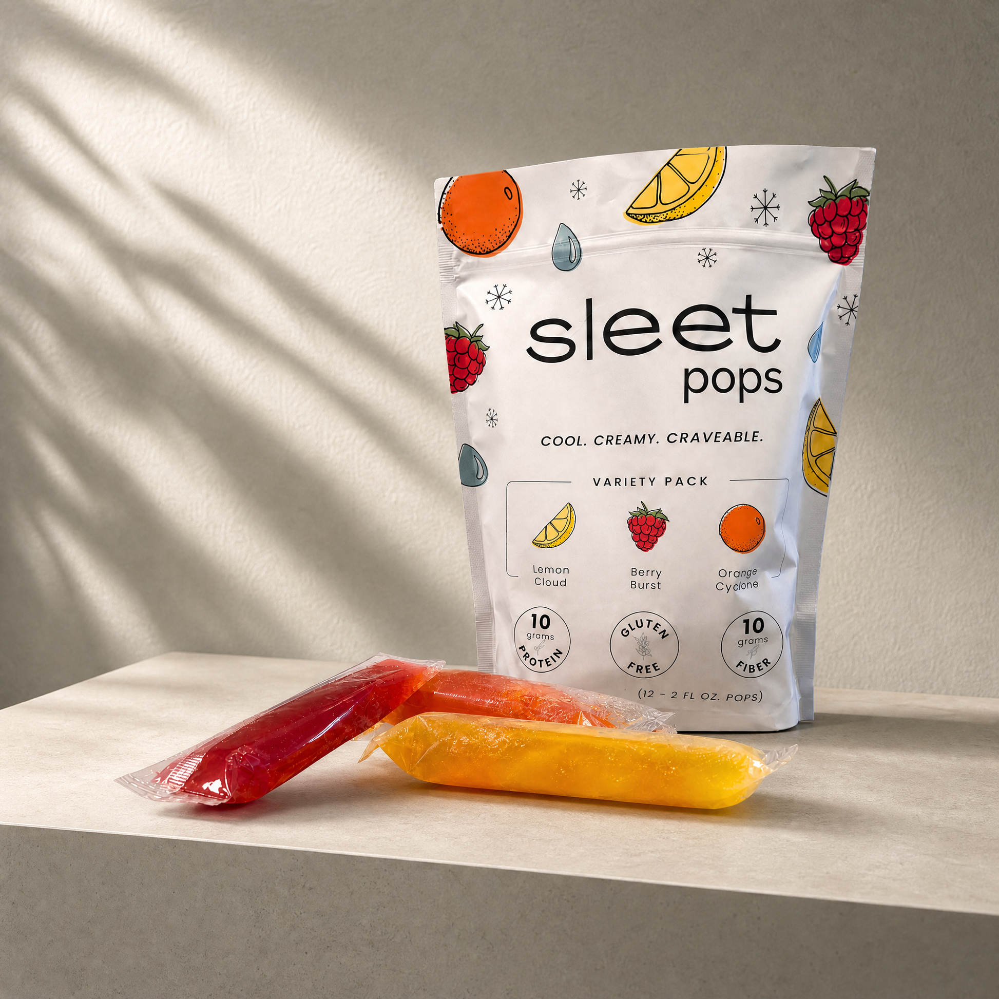 Sleet Pops on a Counter 